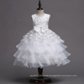 Sleeveless Lace Embroidered Bowknot Girls Wave Wedding Party Dress